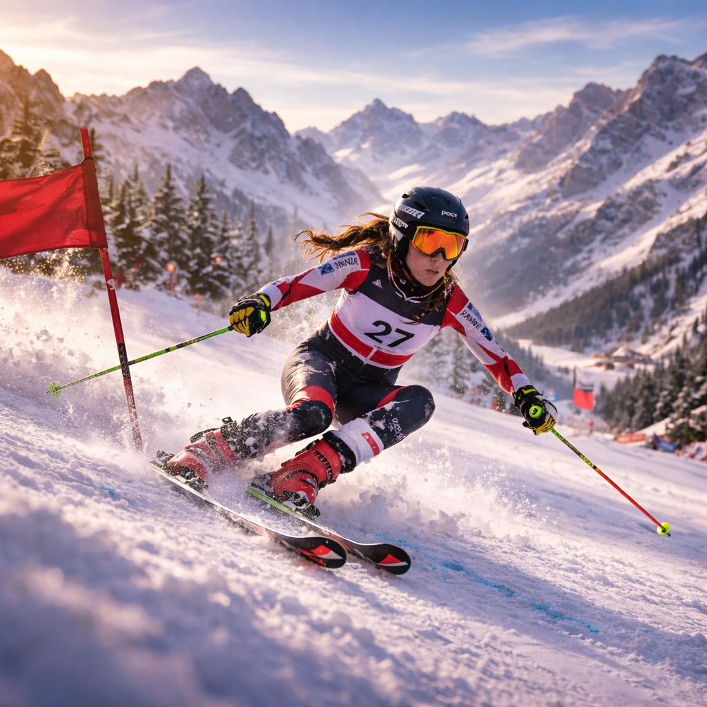 skieuse compétition entraînement performance ski alpin